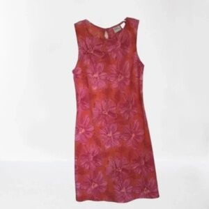 Giorgio Fiorlini Collection Pink And Orange Flower Sleeveless Dress Size 12